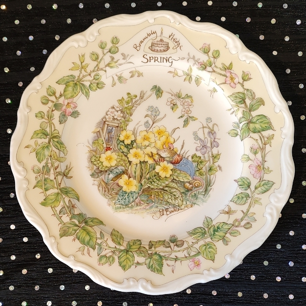 Royal Doultan Brambly Hedge SPRING Jill Barklen Collection Plate MINT Circa 1982 - Picture 2 of 6
